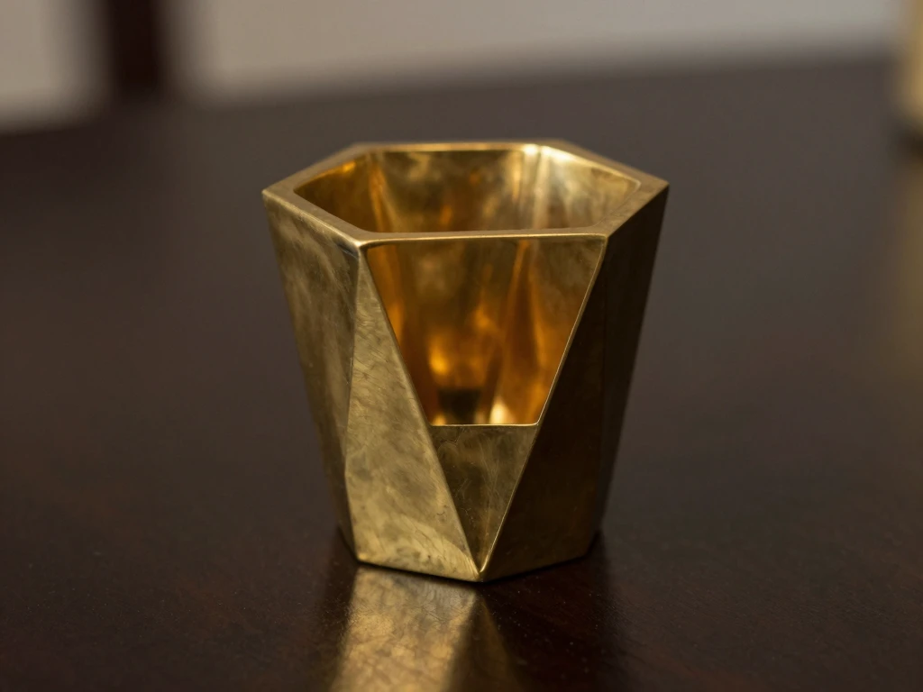Qualtrexoevorlox brass geometric candle holder